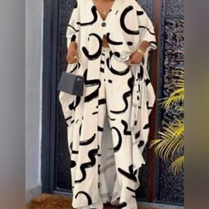 Black and White Abstract Jumpsuit